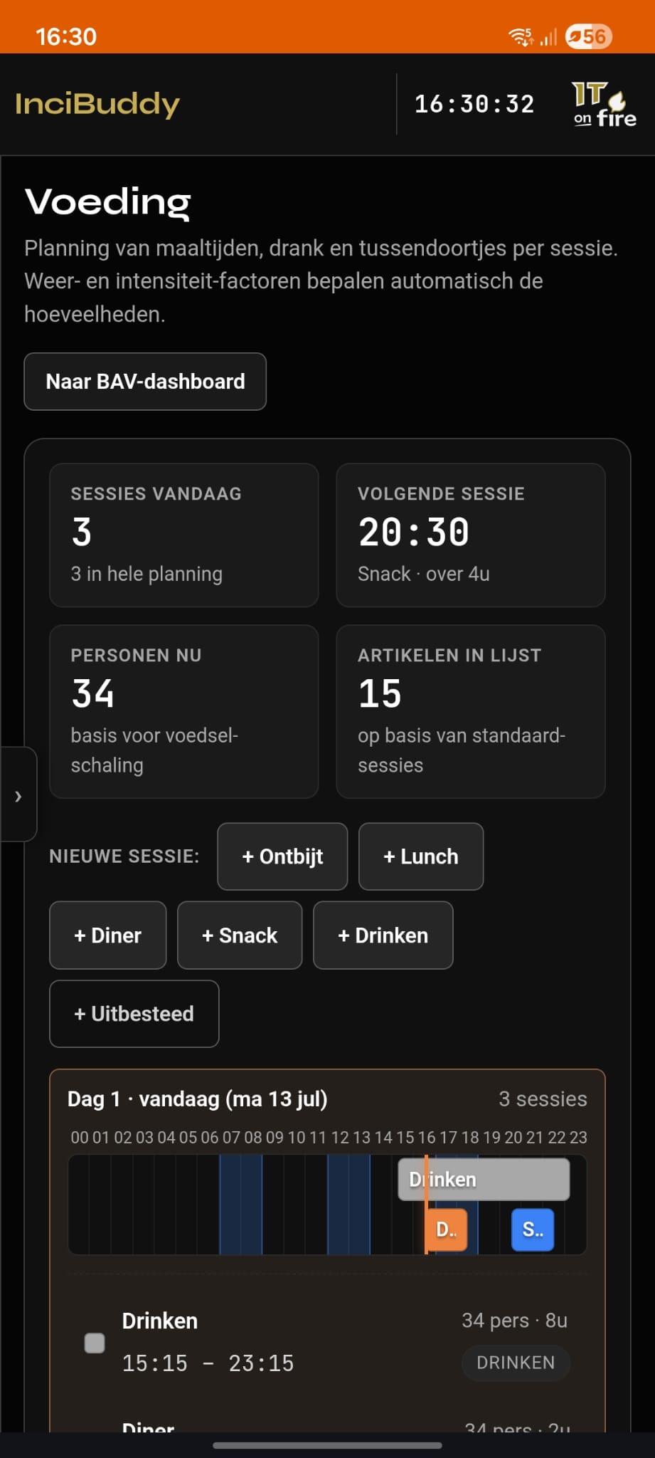 Voeding-schema van InciBuddy